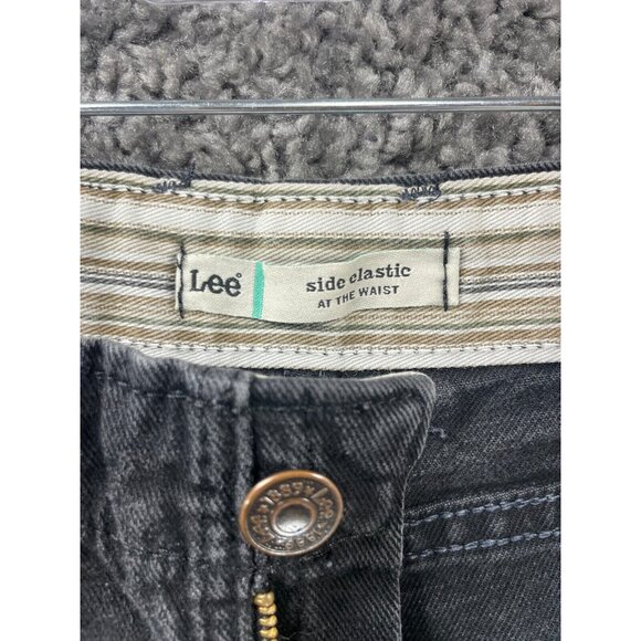 Vtg Lee Jeans Womens 6 Medium Charcoal Gray Relaxed-Fit Side Elastic Tapered Leg - Picture 9 of 16